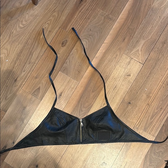 Leather Everlast Halter Crop top - Picture 1 of 4